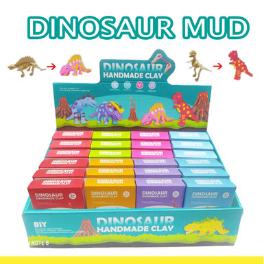 Dinosaur color mud + tool 10PCS (color box + display box) pass every toy