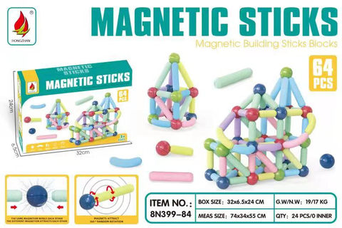 Magnetic rods 64PCS building blocks educational toys