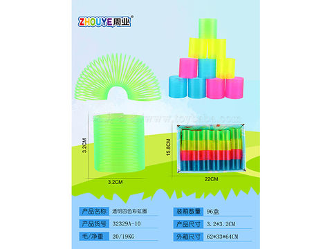 Transparent four-color mixed rainbow ring