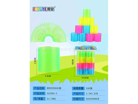 Transparent four-color mixed rainbow ring