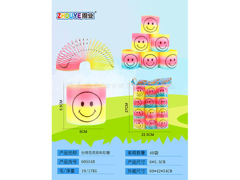 Printed smiling face rainbow ring