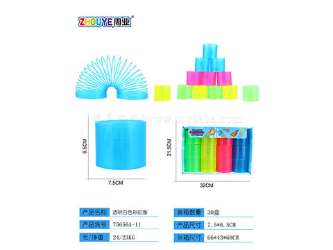 Transparent four-color rainbow ring