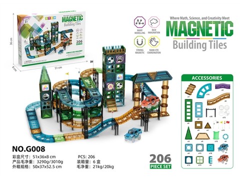 Magnetic piece automobile track educational toy