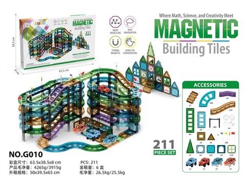 Magnetic piece automobile track educational toy