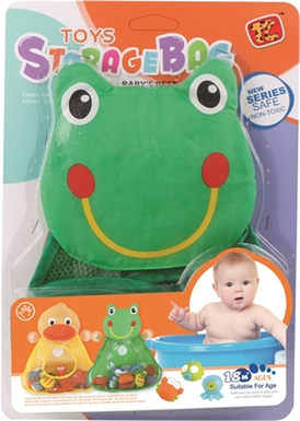 Ducks, frogs, bathroom, net bags, plastic toys.