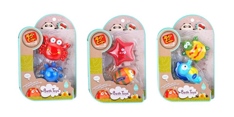 Two bathroom spray marine animals plastic enamel toys (three mixed)