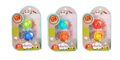 Two bathroom spray ducks with plastic and plastic toys