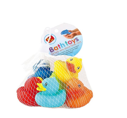 Six bathroom spray ducks (big mouths) plastic enamel toys