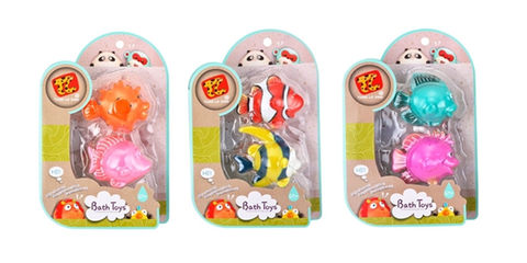 Two bathroom spray fish (three mixed) plastic enamel toys