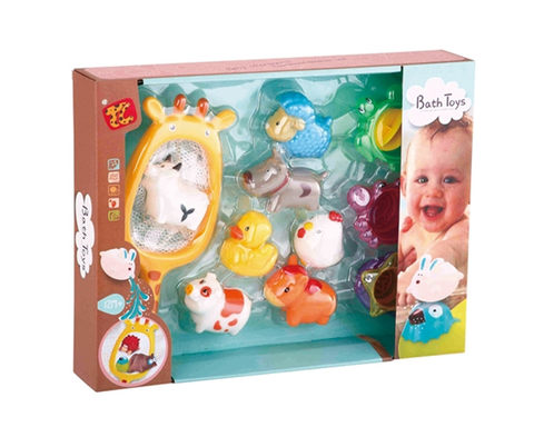 Rubber lined bathroom combined plastic lined toy