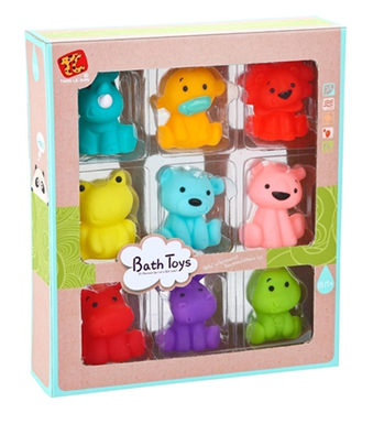 Bathroom toys lined plastic toys
