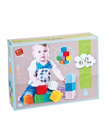 Soft rubber 3D building block baby toy