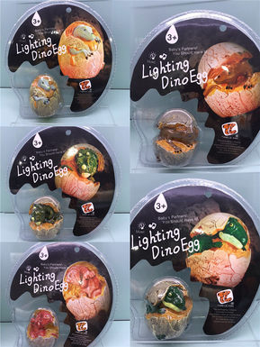 Dinosaur eggs (lights) 6 mixed plastic and vinyl toys