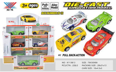 1:40 alloy car return force alloy car toy (12 pieces)