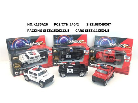 1:36 alloy car back force police car (1 pack) alloy car toy