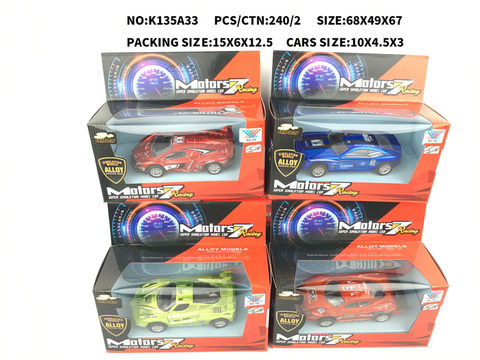 1:40 alloy return car (1 pack) alloy car toy