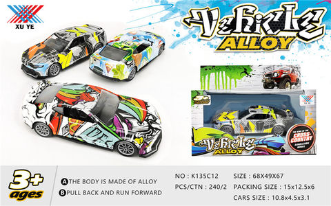 1:36 graffiti alloy return car (1 pack) alloy car toy