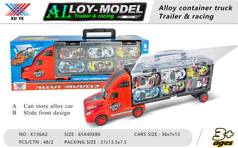Six scooter toys in the container truck