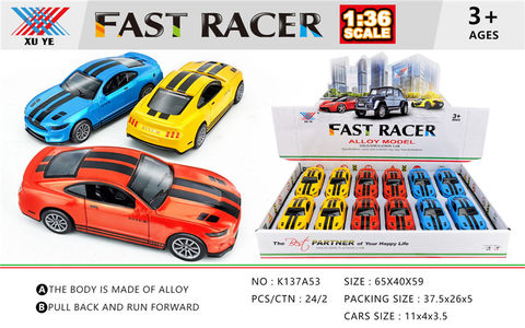 1:36 alloy return car mold (12 pieces) alloy car toy