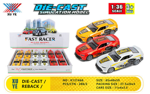 1:36 alloy return car mold (12 pieces) alloy car toy