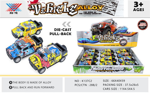 1:40 alloy car return force (12 pieces) alloy car toy