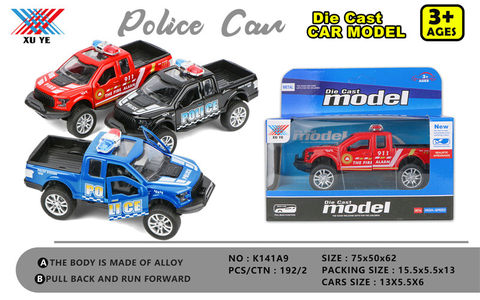 1:32 alloy police car return force to open the door alloy car toy (1 pack)