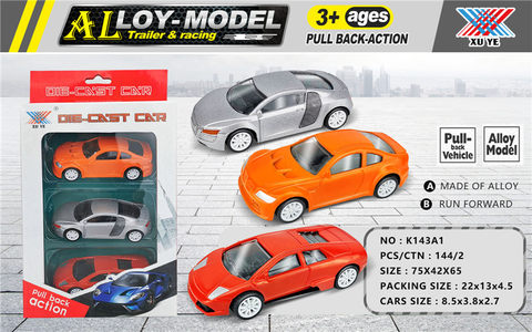 1:50 alloy return car mold (3 pieces) alloy car toy