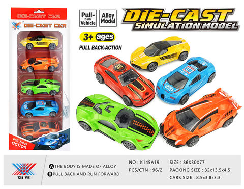1:50 alloy car model return force (5 pieces) alloy car toy