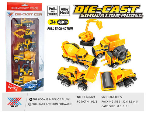 1:50 alloy engineering car (6 pieces) alloy car toy