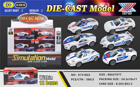 1:50 alloy return car mold (12 pieces) alloy car toy