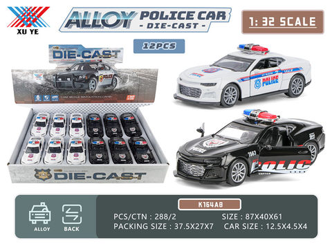 1:32 alloy return door police car alloy car toys (12 sets)