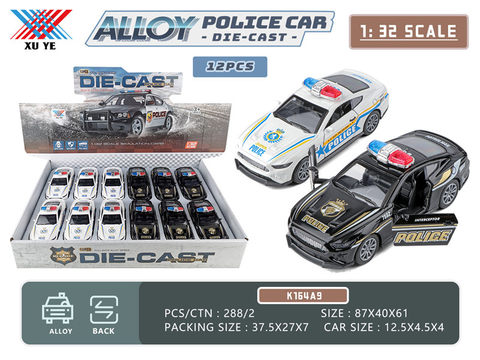 1:32 alloy return door police car alloy car toys (12 sets)