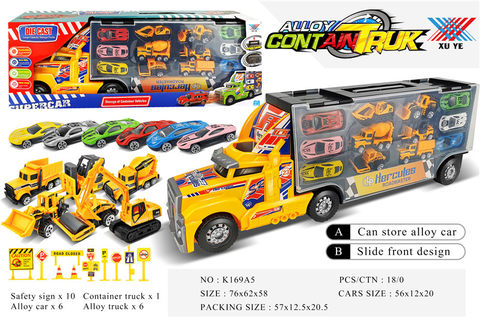 Accept large container truck-mounted alloy engineering car alloy car alloy car toys