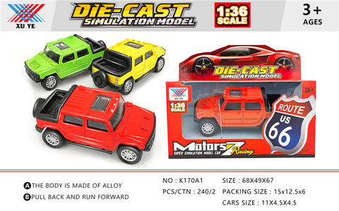 1:36 alloy return car mold (1 pack) alloy car toy