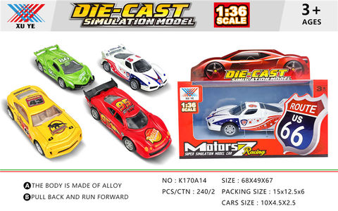 1:36 alloy return car mold (1 pack) alloy car toy