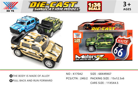 1:36 alloy return car mold (1 pack) alloy car toy