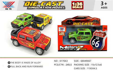 1:36 alloy return car mold (1 pack) alloy car toy