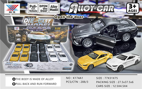 1:32 alloy return car mold open the door alloy car toy (12 pieces)