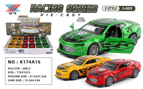 1:32 alloy return car mold open the door alloy car toy (12 pieces)