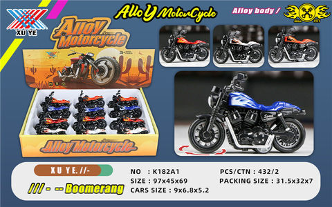 1:36 Pullback Alloy Motorcycle Alloy Car Toys (12 pcs)