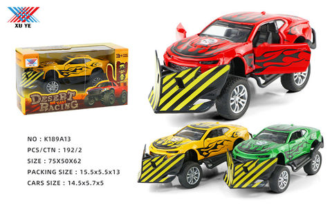 1:32 alloy car refitted back force open door alloy car toy (1 pack)