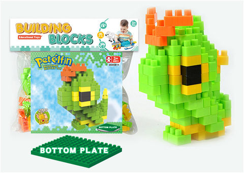 Pet elf-green caterpillar large particle building block toy puzzle building block toy (121PCS)