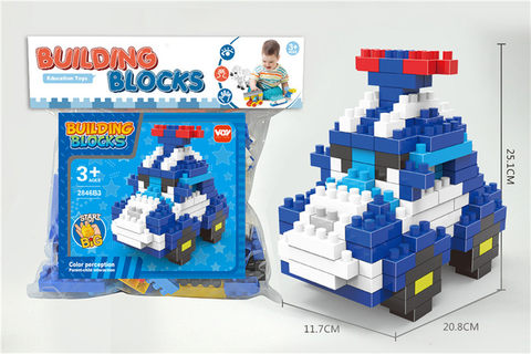 Polly police car-POLI police car large particle building block toys educational building block toys (209PCS)