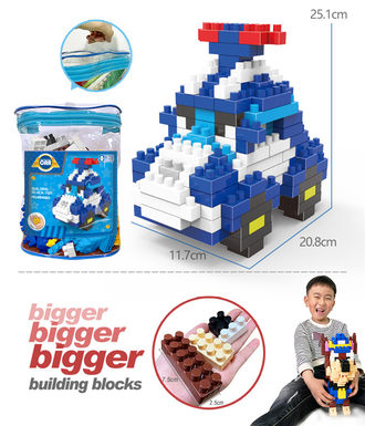 Polly police car-POLI police car large particle building block toys educational building block toys (209PCS)