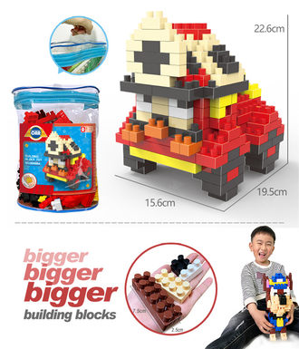 Polly police car-ROL fire engine large particle building block toy educational building block toy (224PCS)