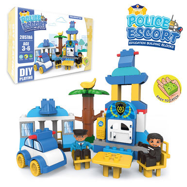 Town police Lego-style large particle building block toys Educational building block toys (56PCS)