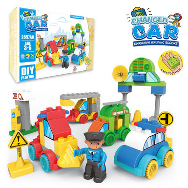 Change-changing car Lego-style large particle building blocks toys Educational building blocks toys (59PCS)