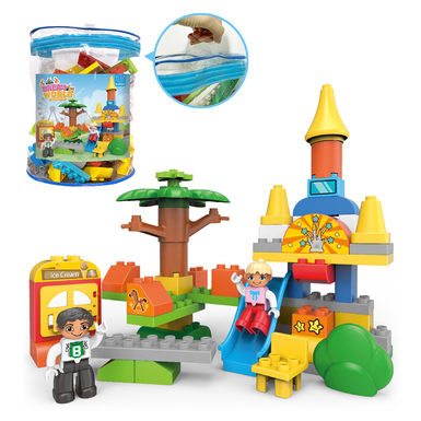 The amusement park is compatible with Legao granule building block toys and educational building block toys (57PCS)