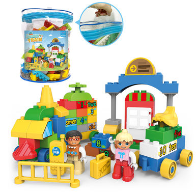 Digital train is compatible with Lego granule building block toys (67PCS)