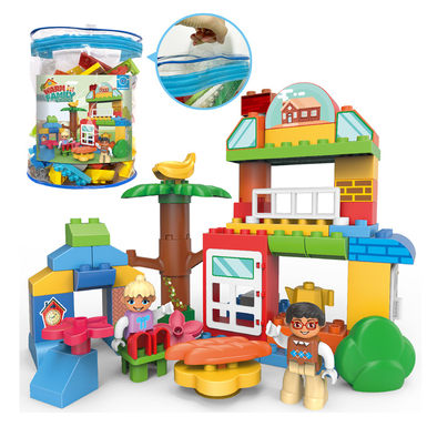 Warm family compatible with Lego granule building block toys educational building block toys (62PCS)